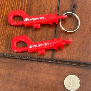 Vintage Snap-on Red Keychain Hooks (Set of 2)